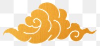 Gold cloud png sticker, Japanese oriental clipart