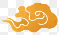 Gold cloud png sticker, Japanese oriental clipart
