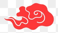 Red cloud png sticker, Chinese oriental clipart