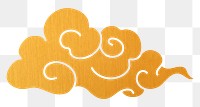 Gold cloud png sticker, Japanese oriental clipart