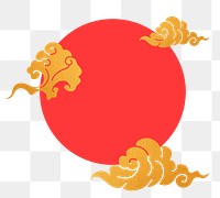 Oriental frame png, Chinese cloud red illustration sticker