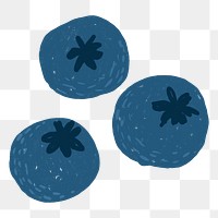 Blueberry PNG fruit doodle sticker