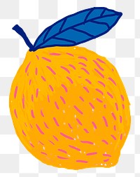 Lemon PNG fruit doodle sticker