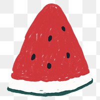 Watermelon PNG fruit doodle sticker