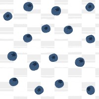 Blueberry pattern PNG, cute fruit transparent background