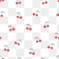 Cherry pattern PNG, cute fruit transparent background