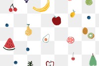 PNG transparent background, cute fruit pattern