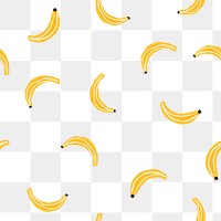 Banana pattern PNG, cute fruit transparent background