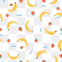 PNG transparent background, cute fruit seamless pattern