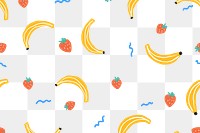 PNG transparent background, cute fruit pattern