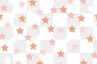 PNG star background, transparent cute pattern