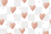 PNG heart background, transparent cute pattern