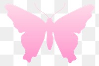 Butterfly png sticker, pink aesthetic gradient flat clipart