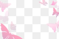 Pink butterfly png frame, beautiful design