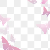 Pink butterfly png frame, beautiful animal design