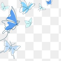 Blue butterfly png border, beautiful animal illustration