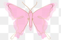Butterfly png logo element, pink creative animal illustration