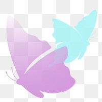 Butterfly png logo element, pink creative animal illustration