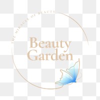 Beauty Garden png butterfly logo, salon business, creative design with slogan