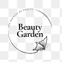 Beauty Garden png butterfly logo, salon business, creative design with slogan