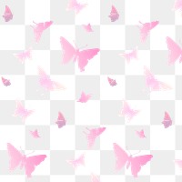 Butterfly png pattern, transparent background pastel pink animal illustration