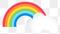 Rainbow png sticker collage, 3d transparent clipart