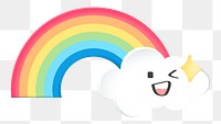 Rainbow png sticker collage, 3d transparent clipart