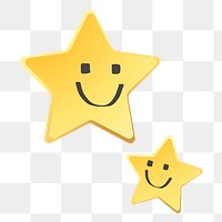 Stars png smiling sticker collage, 3d transparent clipart