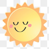 Sun png smiling sticker collage, 3d transparent clipart