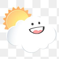 Cloud png smiling sticker collage, 3d transparent clipart