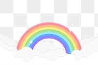 Rainbow png, transparent background, 3d collage sticker