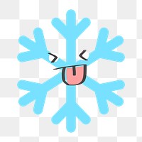 Snowflake png flat sticker collage, transparent clipart