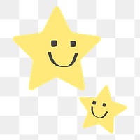 Stars png flat sticker collage, transparent clipart