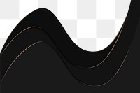 Simple wave border frame png black design