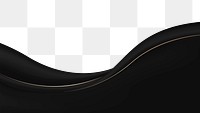 Wave border png, black abstract design