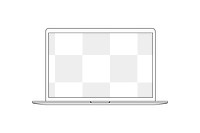 Laptop transparent screen png mockup, digital device illustration