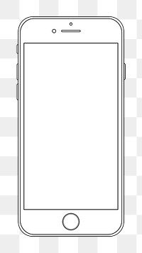 iPhone png outline sticker, clipart illustration