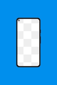 Smartphone png transparent screen mockup, digital device illustration