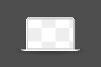 Transparent screen, laptop png mockup, digital device illustration