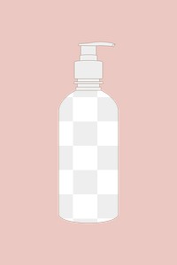 Cosmetic bottle png transparent mockup, beauty and skincare product illustration