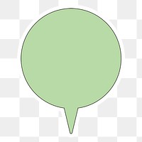 Speech bubble PNG clip art, green flat design