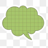 Speech bubble PNG clip art, grid paper pattern style