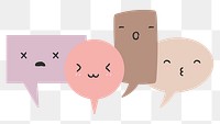 PNG cute speech bubble sticker, pastel comic design