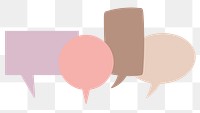 PNG Cute speech bubble sticker, pastel comic design