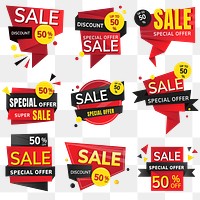 Sale png badge sticker, transparent shopping clipart set