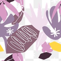 Purple pattern png sticker, transparent background