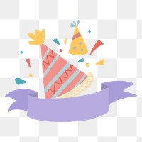 Party hat PNG clipart, blank label design
