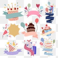 Celebration party PNG sticker set