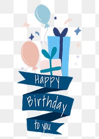 Birthday gift PNG sticker, celebration illustration