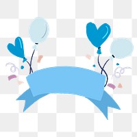 Party PNG sticker, blue blank label design